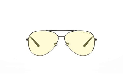 GUNNAR - Premium Gaming and Computer Glasses - Blocks 65% Blue Light - Maverick, Gunmetal, Amber Tint