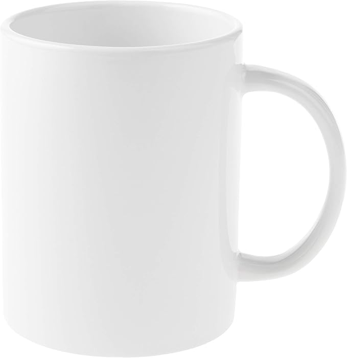 Cricut Blank Mug, Ceramic-Coated, Dishwasher & Microwave Safe, 15 Oz Sublimation Ready Mugs, Ideal for Crafts and Printing, 6 Count, White