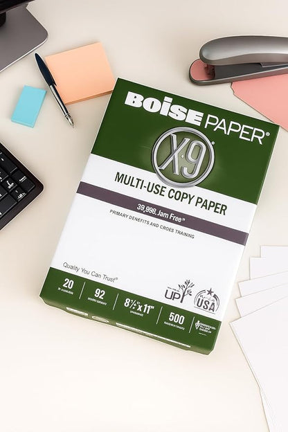 8.5 x 11 Copy Paper, 10 Reams (5000 Sheets), 20 lb White Printer & Copier Paper, 92 Brightness Multi-Use Letter Size - X-9 Series - Paper for Home, Office & School Printing