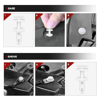 Nilight 40PCS Nylon Front Bumper Push-Type Retainer Clips-91503-SZ3-003 10mm Compatible with Honda and Acura Car Push Retainer Kit 2 Years Warranty