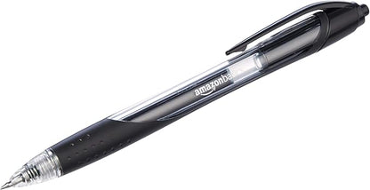 Amazon Basics Retractable Gel Ink Pens, Fine Point, Smooth Writing, Black, 12-Pack