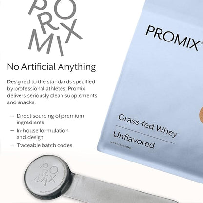 ProMix Nutrition Whey Protein Powder, Unflavored - Grass-Fed - ­Post Workout Fitness & Nutrition Shakes, Smoothies, Baking & Cooking Recipes - Gluten-Free & Keto-Friendly - 2.5 Pound (Pack of 1)