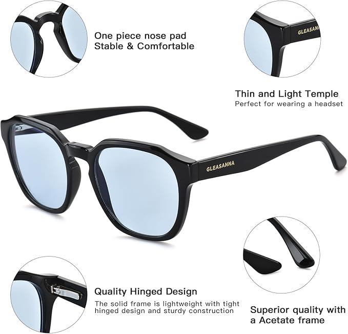 99.9% Blue Light Blocking Glasses For Men Women Anti-Fatigue Computer Gaming Sleep Glasses Reduce Eye Strain