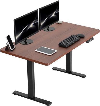 VIVO Electric 43 x 24 in Standing Desk, Memory Height Adjustment, 1B Series, Dark Walnut Top, Black Frame, DESK-1B4D