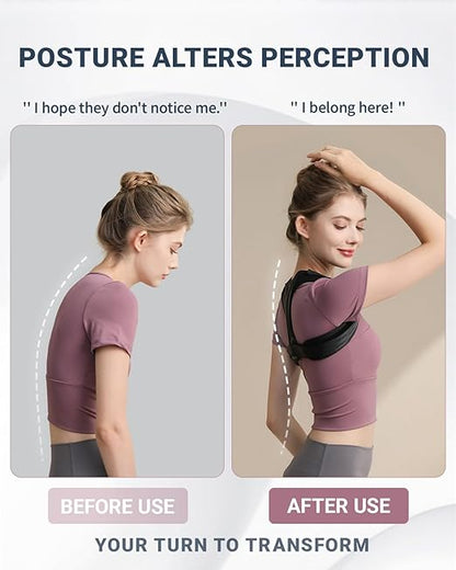 Upper Back Brace Posture Corrector For Women,Lightweight Back Straightener Posture Corrector,Adjustable Upper Back Support,Clavicle Brace For Round Shoulder & Hunchback (Large)
