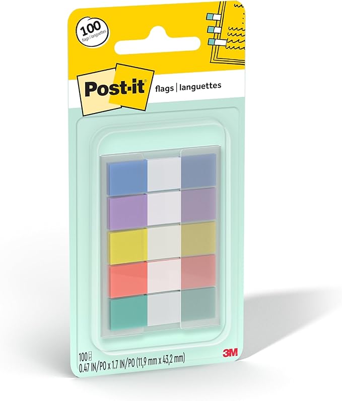Post-it Flags, .47 in x 1.7 in, 1 Pack, 100 Flags/Pack