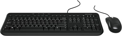 Incase Wired Desktop 600 Keyboard & Mouse Combo – Designed by Microsoft – Four Hot Keys, Spill-Resistant Keyboard, Quiet-Touch Keys, Optical Mouse, Left/Right Mouse with 800 DPI Sensor – Black