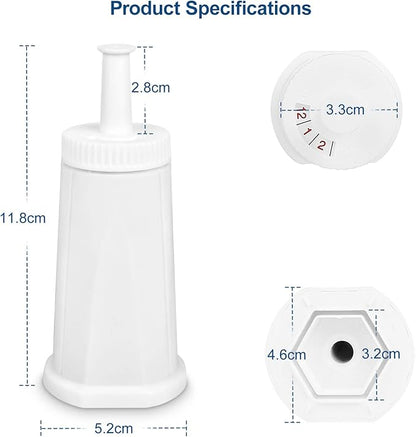 Filter - Replacement Water Filter Compatible with Breville Sage Claro Swiss For Oracle, Barista & Bambino - Compare to Part #BES008WHT0NUC1.(Pack of 2) (2) (2)