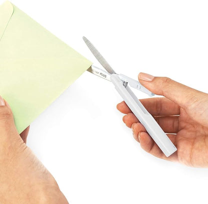 Plus Pen Style Compact Twiggy Scissors with Cover, White