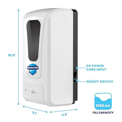Rhinestone Automatic Soap and Hand Sanitizer Foaming Dispenser, Touchless Motion Sensor, 1000ml 33.8 oz. Wall Mounted Dispenser
