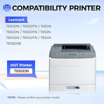 T650H11A Toner Cartridge with chip Black High Yield 1-Pack Replacement for Lexmark T650H11A Toner Compatible with Lexmark T650DN T650DTN T650N T652DN T652DTN T652N T654DN T654DTN T654N T656DNE Printer
