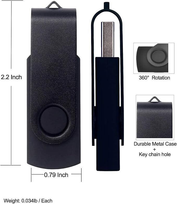16GB USB Flash Drive 10 Pack JBOS 16 GB USB Drives Memory Stick Swivel 16G Thumb Drives 10pcs Gig Stick USB2.0 Pen Drive, 16 Gig UBS Flash Drive, Zip Drive, Jump Drive, USB Stick (Black + Blue)