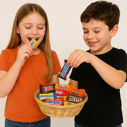 Bulk Assorted Fun-Size Chocolate Candy Mix – 2 lb Variety Bag – Individually Wrapped Fun-Size Treats Mini Chocolates for Parties, Candy Buffets, Office Snacks, Pinatas, Weddings & Holiday Celebrations