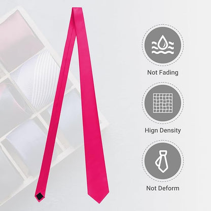 Black Ties For Men Solid Pure Color Formal Neckties 3.15" (8CM) Men's Tie for Business and Wedding with Gift Box