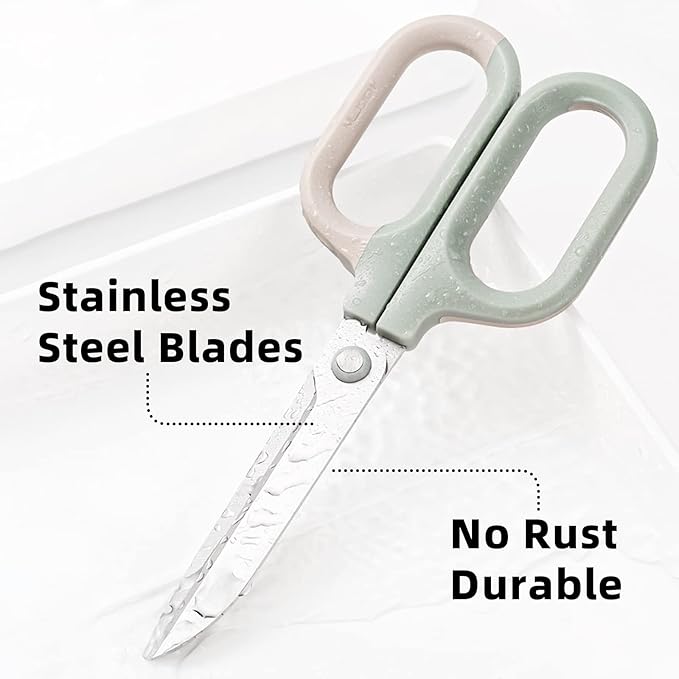 Multipurpose Scissors, Comfort-Grip Handles Sharp Scissors for Office Home School Craft Sewing Fabric Supplies (7", Green-1)