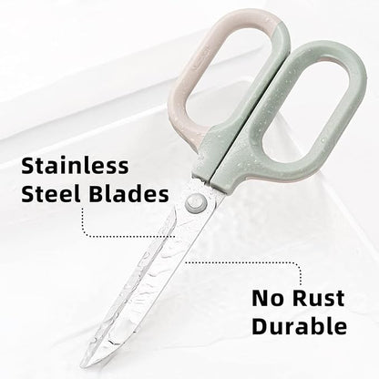 Multipurpose Scissors, Comfort-Grip Handles Sharp Scissors for Office Home School Craft Sewing Fabric Supplies (7", Green-1)
