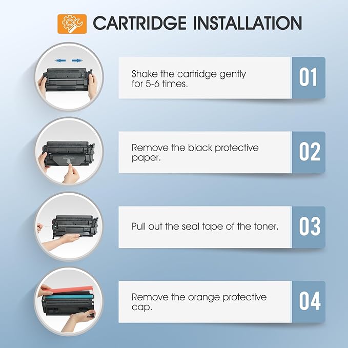 CF287A 87A Toner Cartridge for HP Printer Black M506 Pro M501 M501dn 87X CF287X Compatible for HP Laserjet Enterprise M506dn M506n M506x MFP M527dn M527f M527 Series Printer Ink 4 Pack