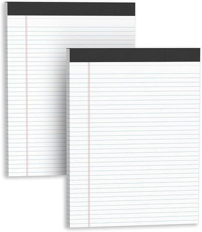 Legal Pads 8.5 X11, Narrow Ruled Notepads, 2 Pack, 50 Sheet/Pad, White Legal Pads, Tear Off Notepad, Perforated Writing Pad, Notebook Paper College Ruled, Notepads for Office Home School, Notepad