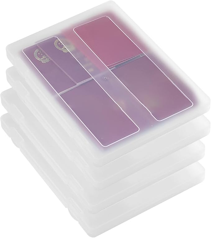 4Pcs Clear Plastic File Box A4 File Document Box Portable Project Case Paper Storage Container for Magazine, Scrapbook, Office School Document Organizer