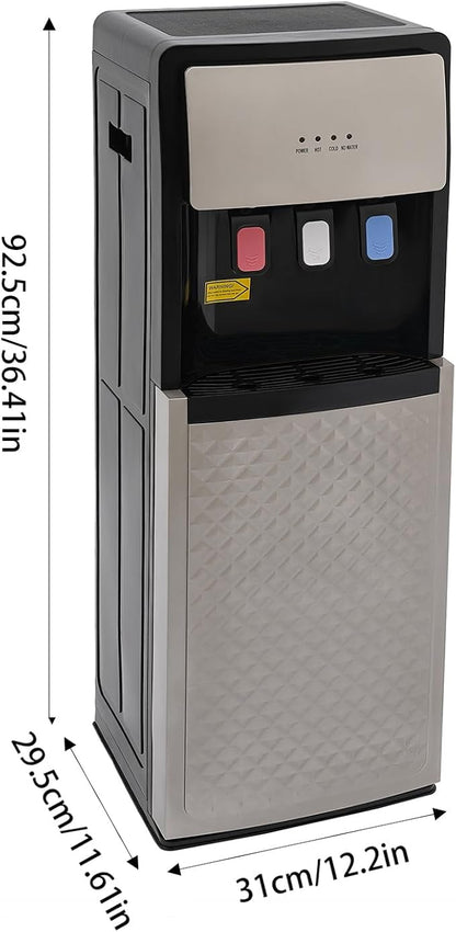 TFCFL Bottom Loading Water Cooler Dispenser with 3 Temperature Settings of Hot, Cold, Room Water, Home Standing Water Dispenser, Hot and Cold Water Dispenser (Silver Grey)