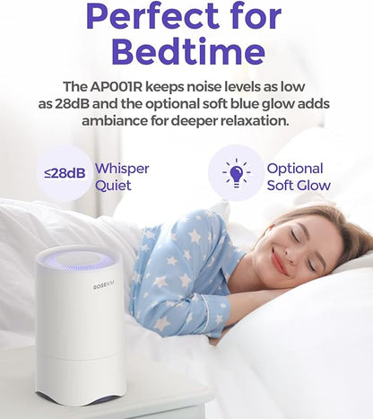 Small Air Purifier for Home Bedroom, Personal Desk Mini Air Purifier, Room Hepa Air Purifier Fresheners Cleaner for Dorm, Pets, Smoke, Desktop, Office (2 Pack)