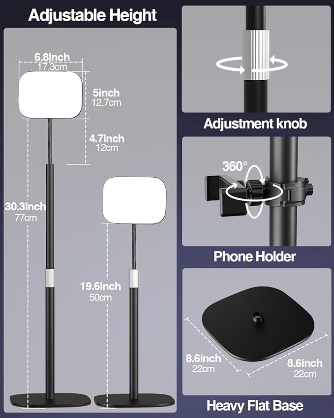 EMART Ring Light for Desk with Flexible Gooseneck, Desktop Zoom Meetings Streaming Key Light for Video Conferencing Calls, Recording Keylight Continuous Output Lighting for Laptop Computer Webcam