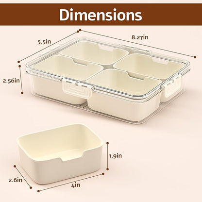 Small Snackle Box Container with Lid,Travel Charcuterie Box with Handle - Organizer for Candy, Fruit, Nuts, Veggies, Snacks,Beach Snack Box Containers,Portable Lunch Box-2Pack