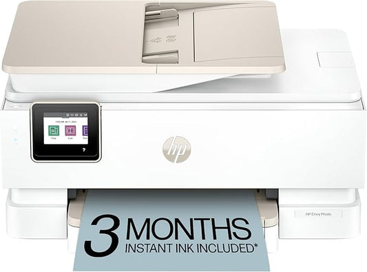 HP Envy Photo 7975 Wireless Color Inkjet Photo Printer, Print, scan, Copy, Easy Setup, Mobile Printing, Best-for-Home, 3 Months of Instant Ink Included, AI-Enabled (B63K3A)