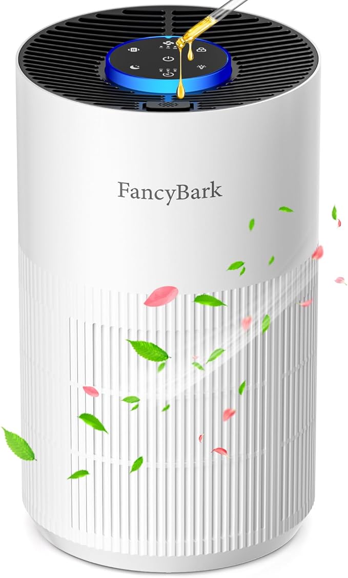 Air Purifiers for Home Bedroom Up to 1000 Ft², H14 True HEPA Room Air Purifiers for Bedroom With Sleep Mode Light Mode & Aroma Function Air Cleaner Smoke Odor Dust Pollen Pet Dander (White)