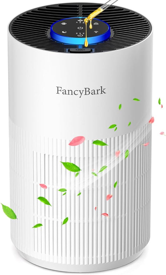 Air Purifiers for Home Bedroom Up to 1000 Ft², H14 True HEPA Room Air Purifiers for Bedroom With Sleep Mode Light Mode & Aroma Function Air Cleaner Smoke Odor Dust Pollen Pet Dander (White)