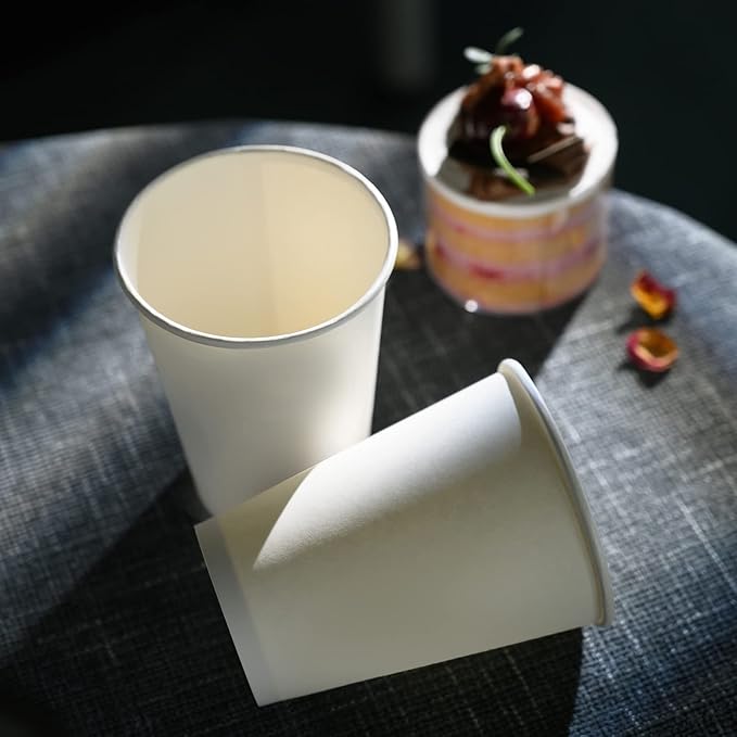 YEEHAW 12 oz 500 Pack Disposable Paper Coffee Cups, Bulk White Hot to Go Cups for Hot Coffee, Hot Liquid, Chocolate, Juice, Hot Beverage Drinkings, Ideal for Cafes, Bistros, Office and Family