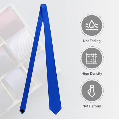 Black Ties For Men Solid Pure Color Formal Neckties 3.15" (8CM) Men's Tie for Business and Wedding with Gift Box