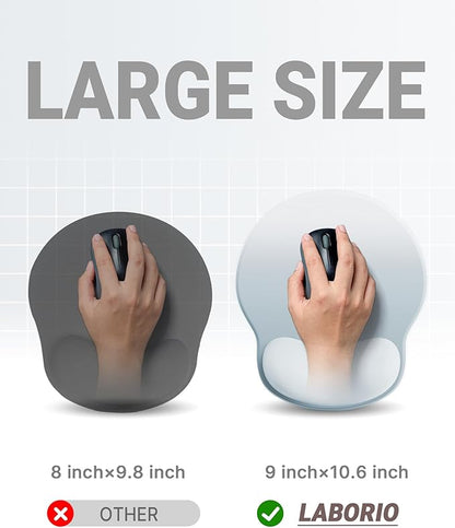 Ergonomic Mouse Pad Wrist Support, Comfortable Mouse Pad Wrist Rest, Relieve Wrist Pain Gel Mouse pad, Non-Slip Rubber Base Mousepad for Laptop, Computer(Gradient Grey Blue)