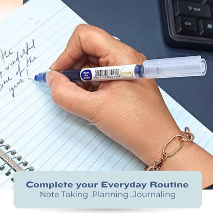 Blue Gel Pens Pack of 6 | 0.6mm Smooth Writing Rollerball Pen | Premium German Ink | Ergonomic Grip | Quick-Dry | Ideal for Students & Office Use