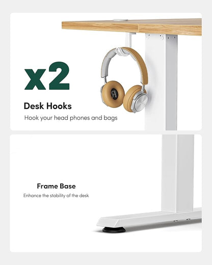 FEZIBO Electric Standing Desk Adjustable Height, 40 x 24 Inch Sit and Stand Desk, Home Office Desk, Ergonomic Workstation Computer Desk, Light Rustic