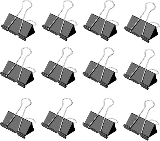 Ufmarine Small Binder Clips 1 Inch Length, (144 Pcs) Small Paper Clips for Office
