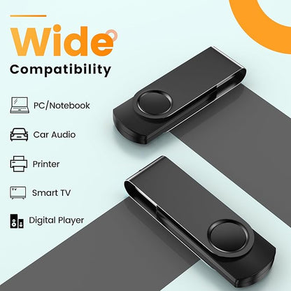 Kepmem USB 2.0 Flash Drive 8GB 10 Pack Thumb Drive Black USB Drive Pendrive Portable 8 GB Memory Stick Swivel Jump Drive Zip Drive for Office, School, Family Video