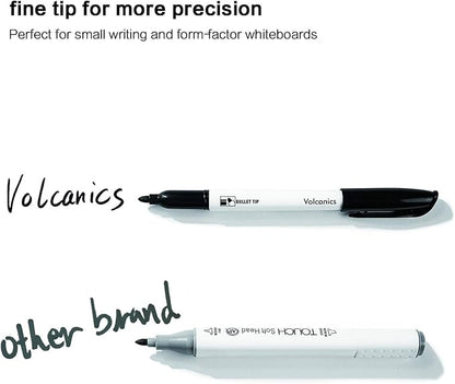 Volcanics Black Dry Erase Markers Low Odor Fine Whiteboard Markers Thin Box of 80