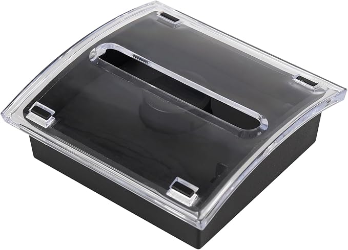 1 Pcs Pop Up Note Dispenser，Sticky Note Holder ，3 x 3 Inch，Clear Top and Black Base Sticky Notes Dispenser for School Office Home Store Classroom Desk Supplies (1)