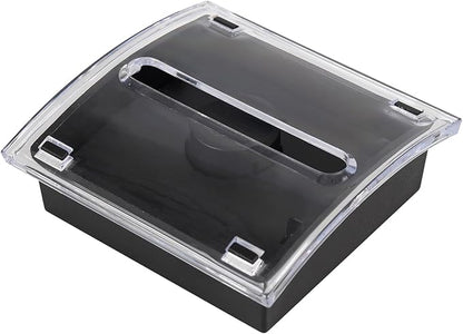 1 Pcs Pop Up Note Dispenser，Sticky Note Holder ，3 x 3 Inch，Clear Top and Black Base Sticky Notes Dispenser for School Office Home Store Classroom Desk Supplies (1)