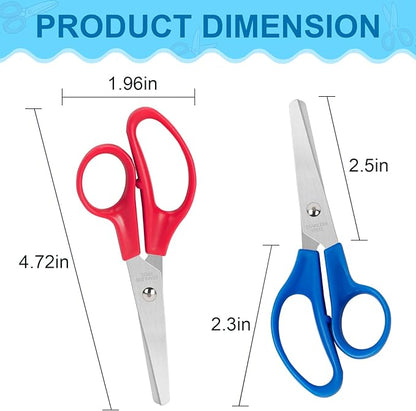 TooyBing 180 Pack Kids Scissors, 5 Inch Contemporary Style, Stainless Steel Blunt Tip Safety Scissors for School, Craft, Office, Home