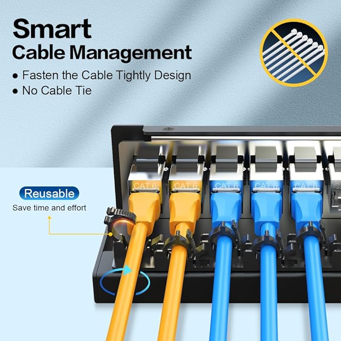 8 Port Patch Panel CAT6 Keystone Patch Panel UTP Network for Home/Office (1U 8Port, CAT6 Shielded)