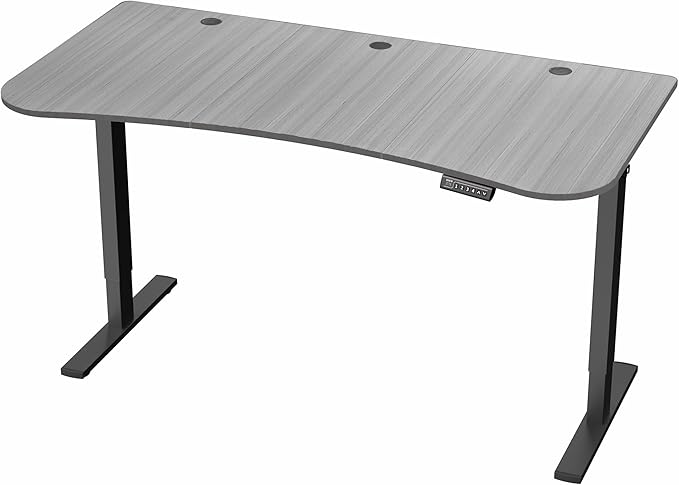 VIVO Electric 63 x 32 in Standing Desk, Memory Height Adjustment, 1B Series, Dark Gray Top Black Frame, DESK-KIT-1B1G