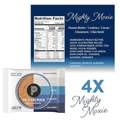 Protein Puck Plant Based Bars | Snacks with Vegan Protein | 16 Count | 3.25 oz Full Size | Gluten Free, Non Dairy, Kosher Certified Non GMO Premium Healthy Bars | Variety Pack