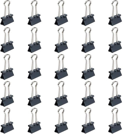 JAM PAPER Colorful Binder Clips - Small - 3/4 Inch (19 mm) - Grey Binderclips - 25/Pack