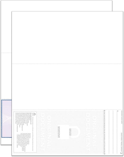EZ Checks Premium Blank Hologram High Security Laser Check Stock | 500 Sheets | Blue/Maroon | Check at Bottom)