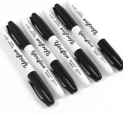 Permanent Markers, 72 Count Black Permanent Markers Set, Fine Tip, Waterproof Markers, Works On Plastic, Wood, Stone And Metal For Doodling, Marking