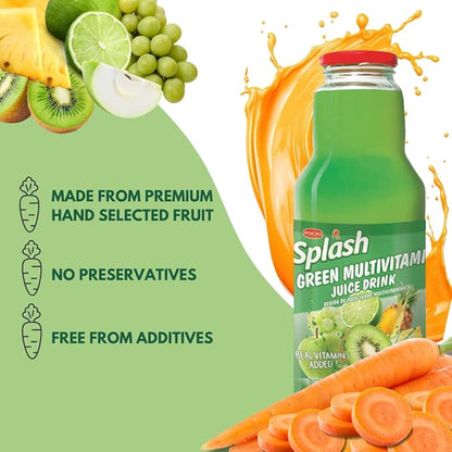 SPLASH Green Multivitamin Carrot Juice Drink 750ml, 4 Pack