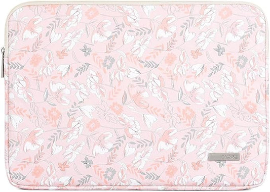 Laptop Sleeve 14 Inch,Waterproof Protective Notebook Case Briefcase Carrying Bag Compatible with MacBook,Acer,Asus, Dell,Lenovo,Microsoft,HP Laptop Cover (Pink Flowers, 11 inch)