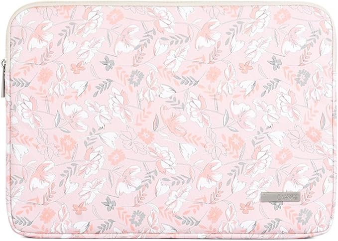 Laptop Sleeve 14 Inch,Waterproof Protective Notebook Case Briefcase Carrying Bag Compatible with MacBook,Acer,Asus, Dell,Lenovo,Microsoft,HP Laptop Cover (Pink Flowers, 15 inch)